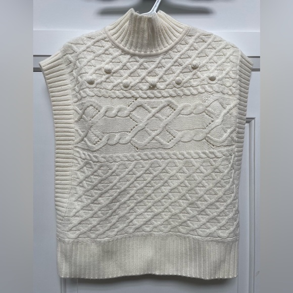 NWT INC sleeveless white knit sweater vest - Picture 1 of 4